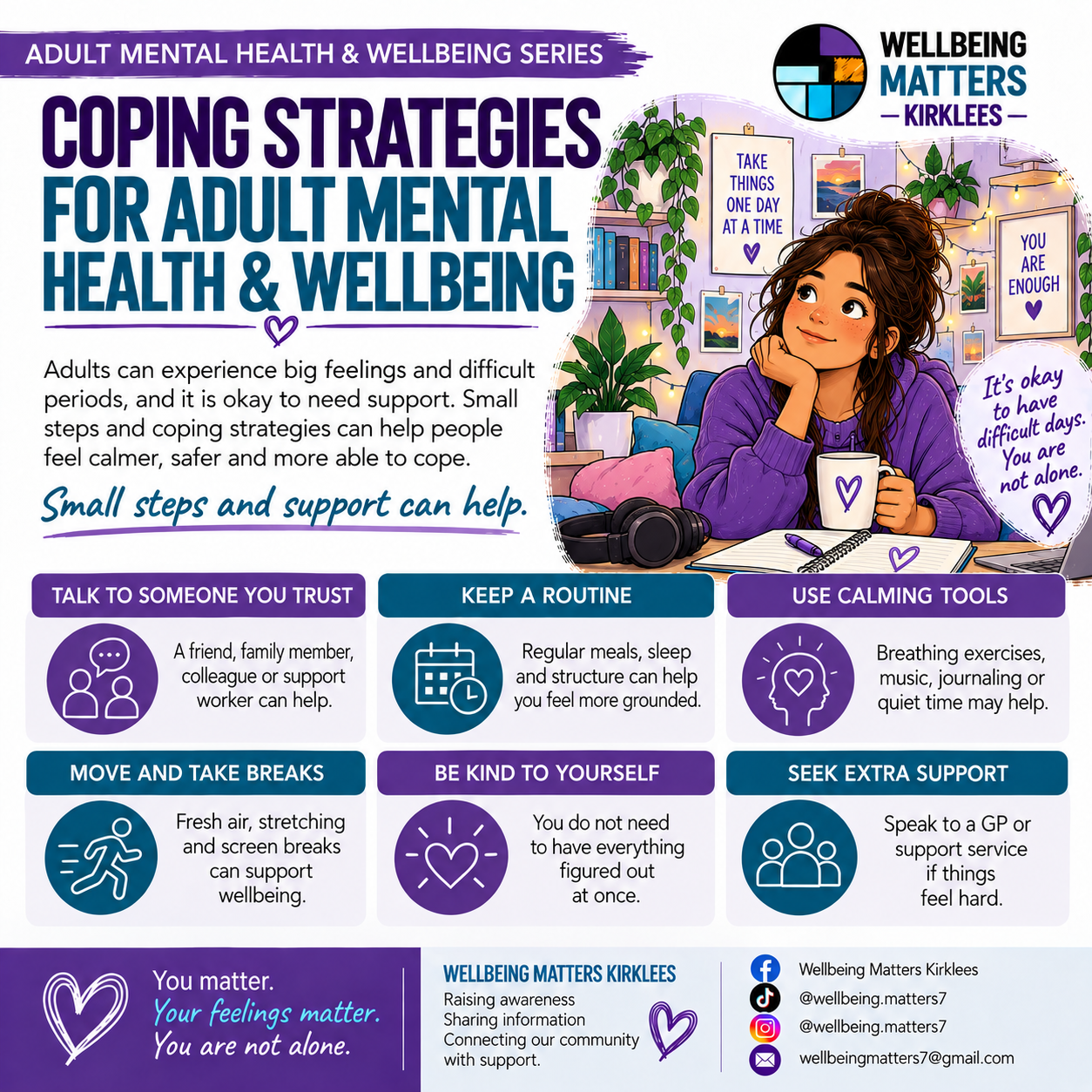 Wellbeing Matters Kirklees Adult mental health & wellbeing series, image 4: Coping strategies