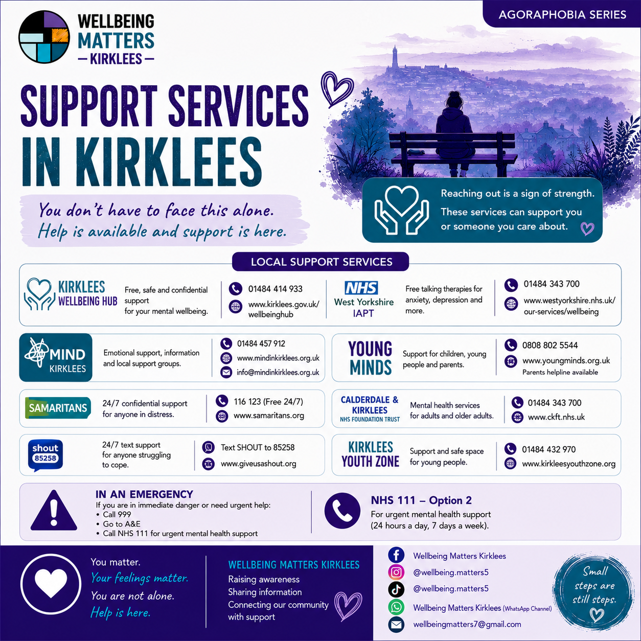 Wellbeing Matters Kirklees Agoraphobia series, image 5: Support services in Kirklees