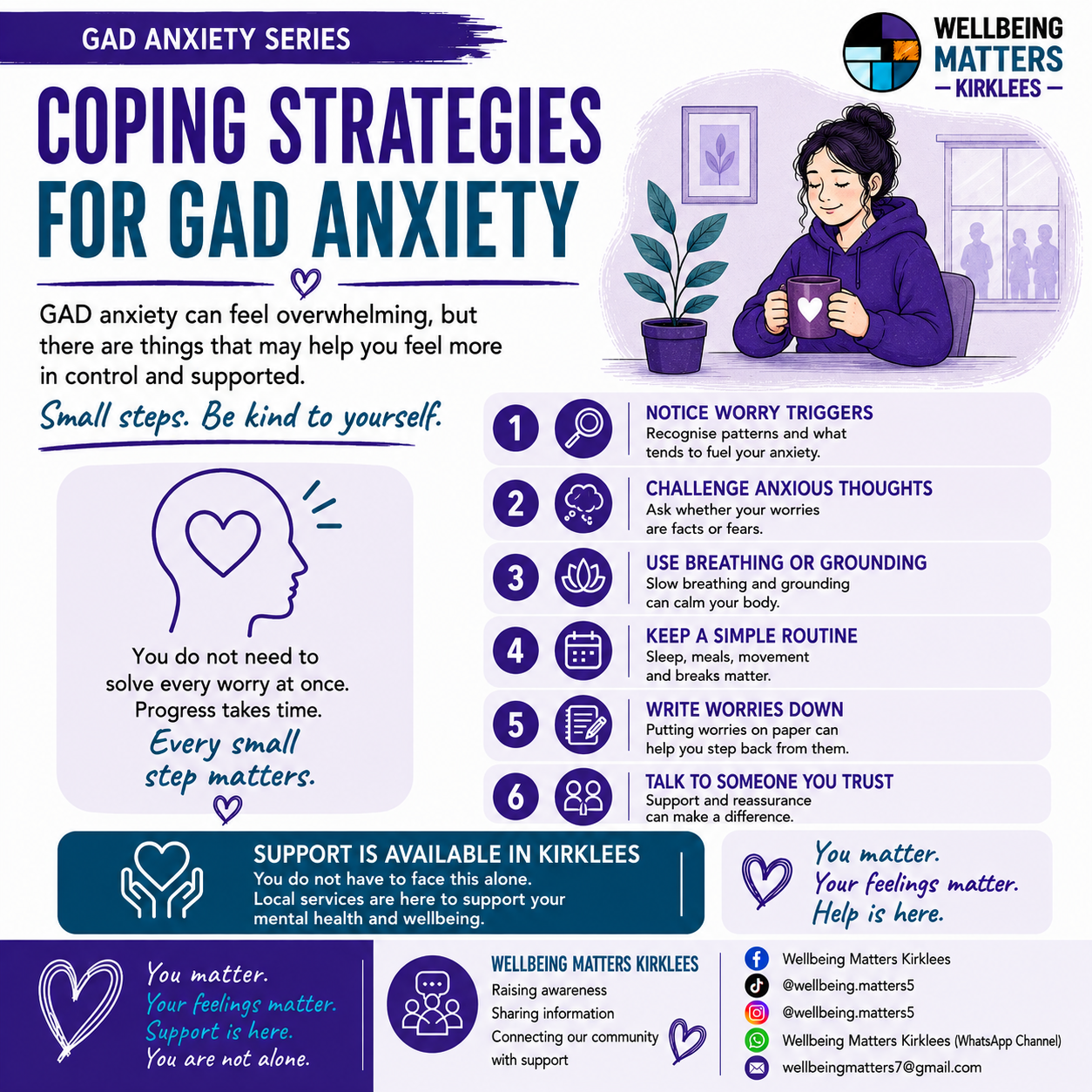 Wellbeing Matters Kirklees Generalised anxiety series, image 4: Coping strategies
