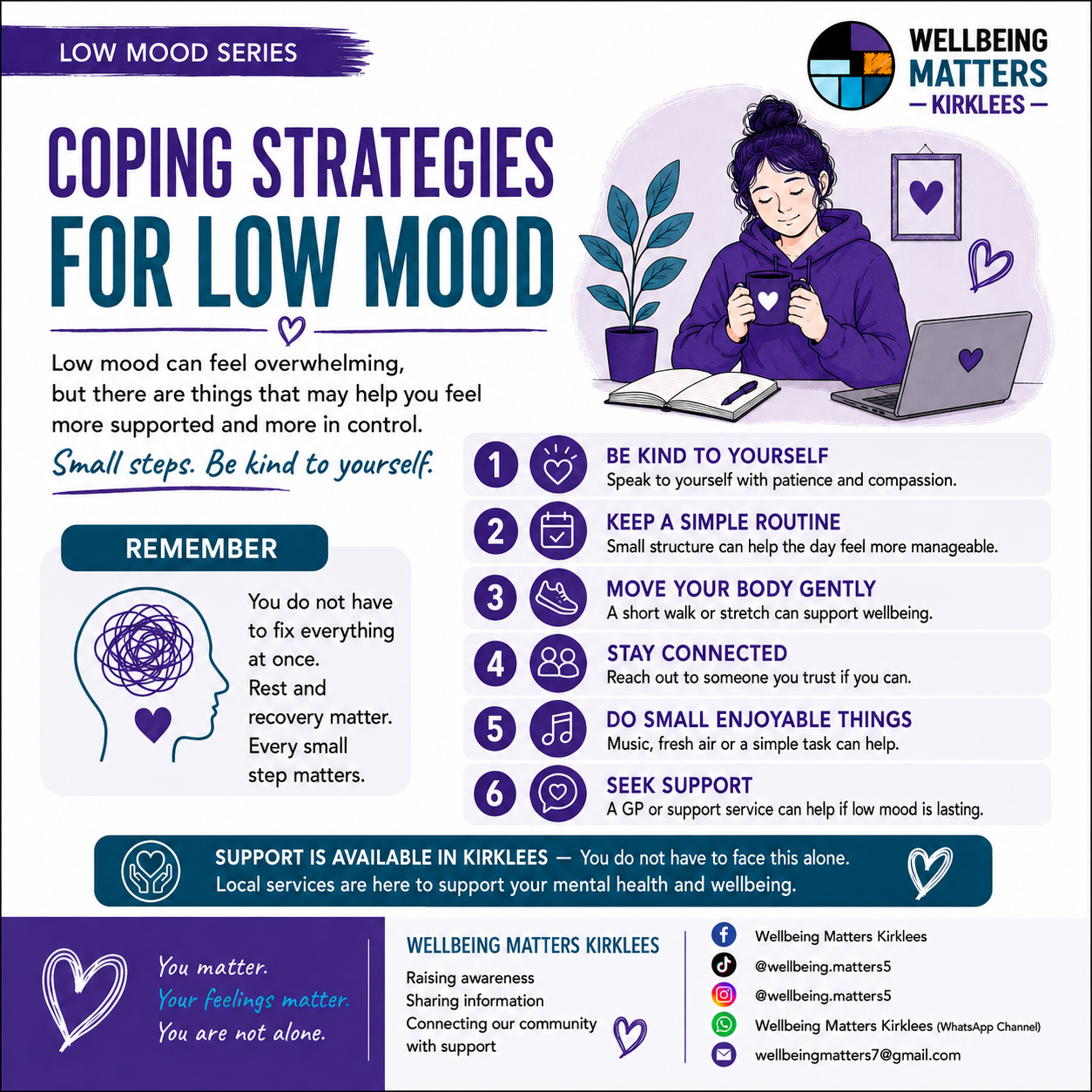 Wellbeing Matters Kirklees Low mood series, image 4: Coping strategies