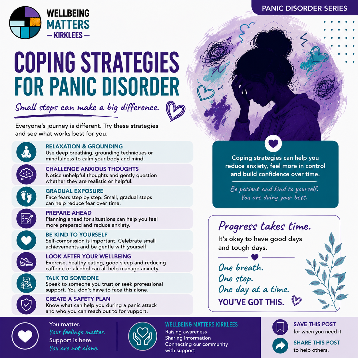 Wellbeing Matters Kirklees Panic disorder series, image 4: Coping strategies