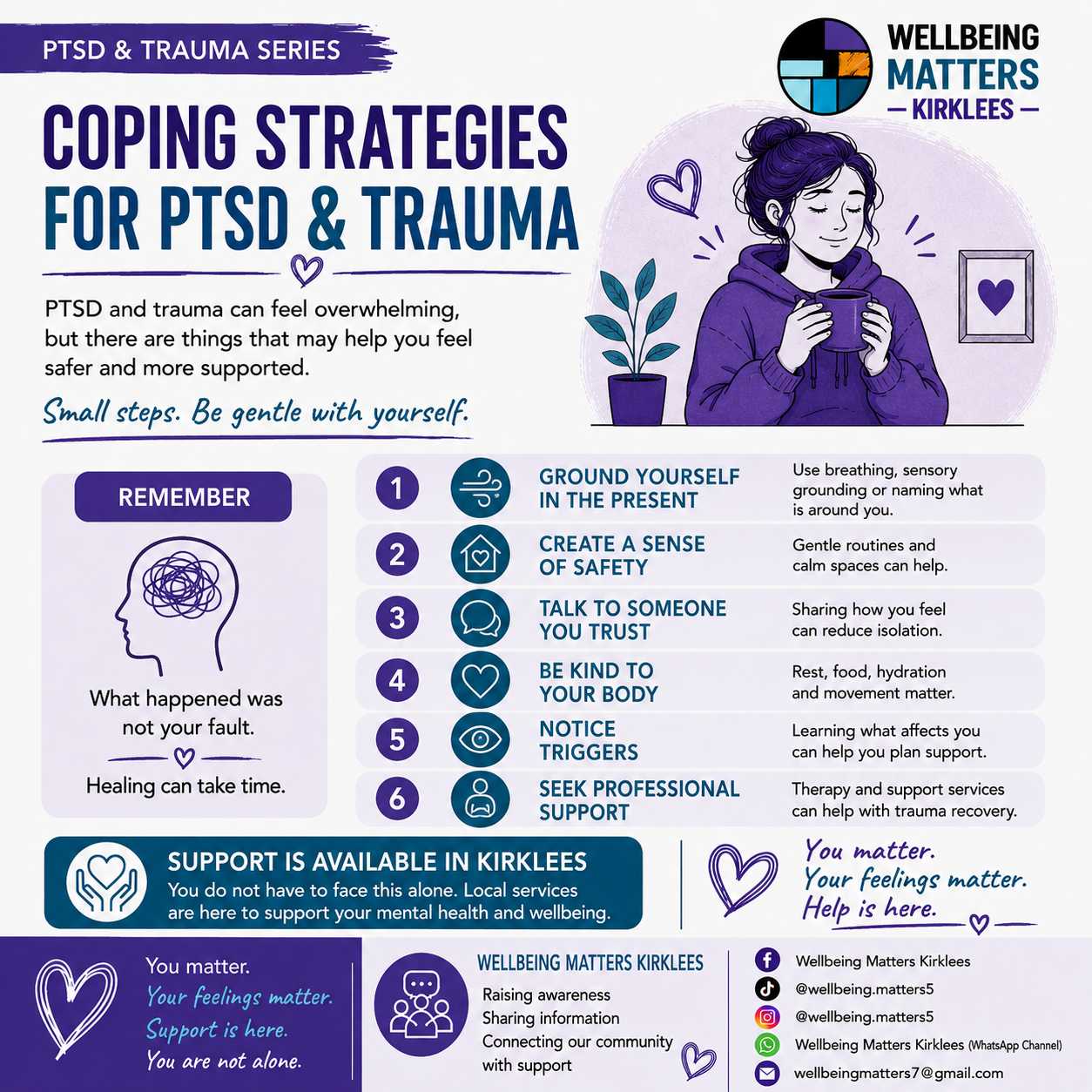 Wellbeing Matters Kirklees PTSD & trauma series, image 4: Coping strategies