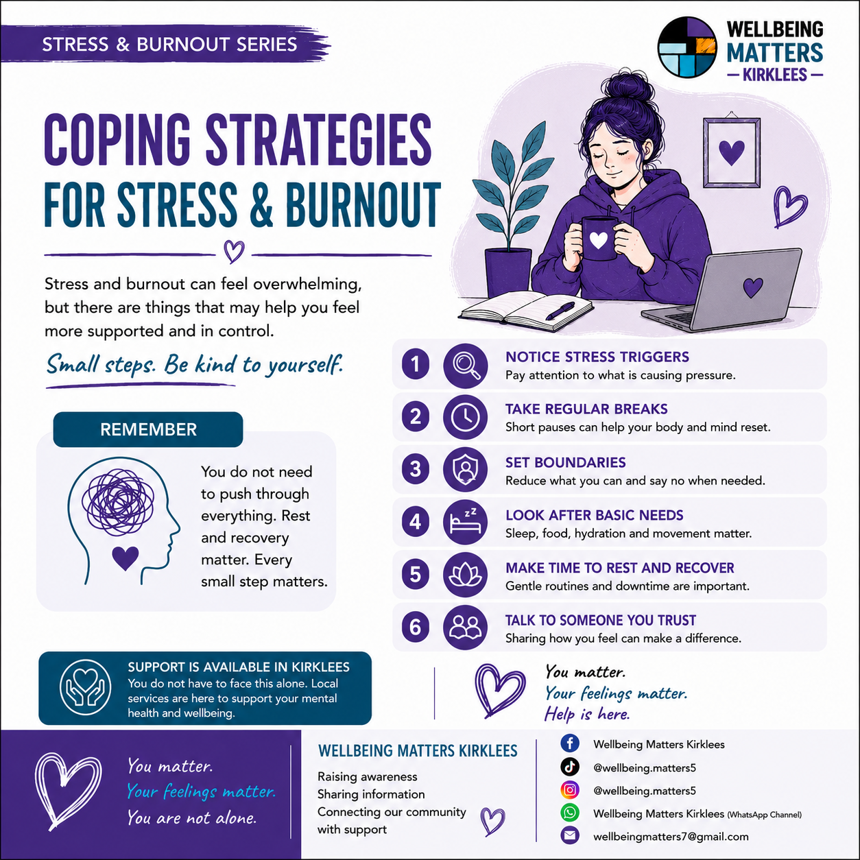 Wellbeing Matters Kirklees Stress & burnout series, image 4: Coping strategies